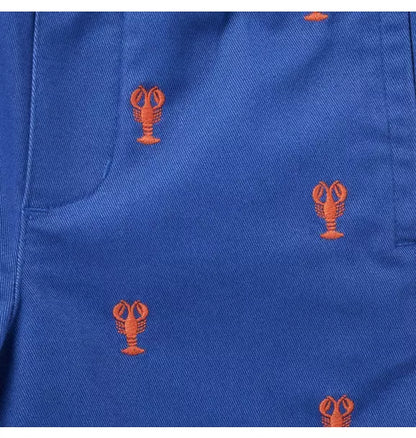 Embroidered Lobster Pull-On Short
