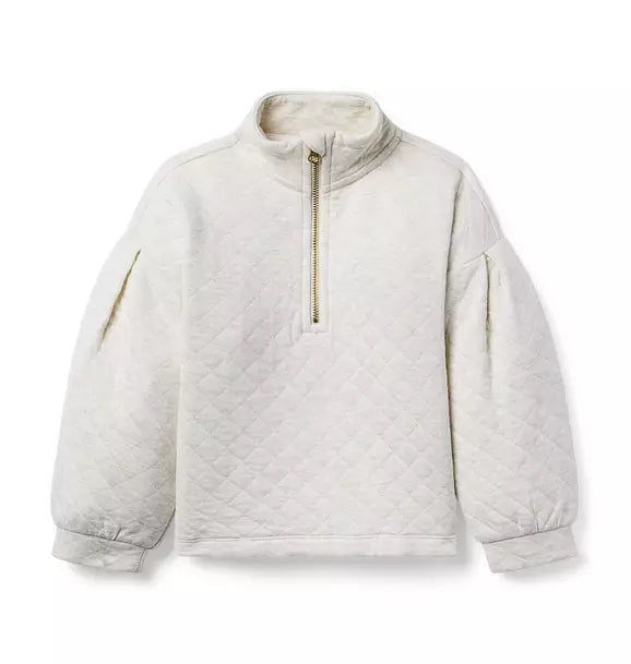 Quilted Half-Zip Sweatshirt