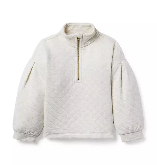 Quilted Half-Zip Sweatshirt