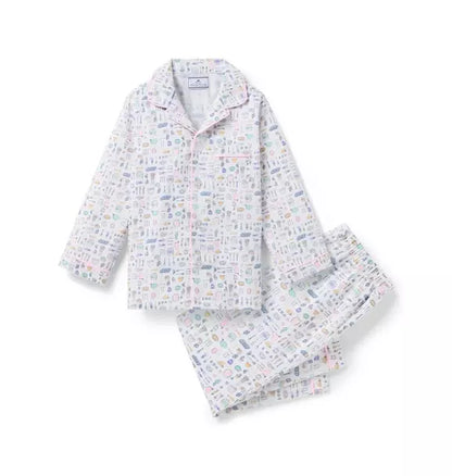 Kid's Twill Pajama Set in Baking Spirits Bright