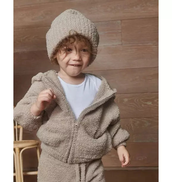Ribbed Beanie Fuzzy - Taupe