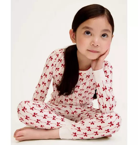Girls Pima Snug Fit Pajama in Blissful Bows