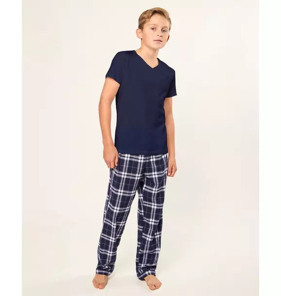 Children's Brushed Twill Pants in Oxford Tartan