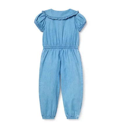 Chambray Ruffle Jumpsuit