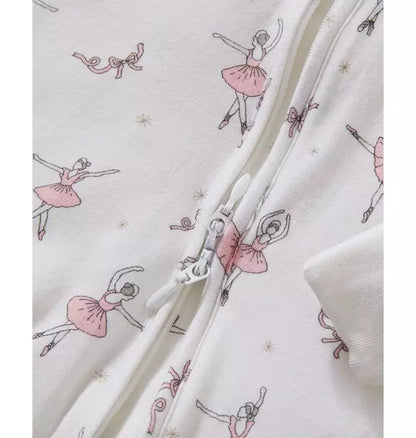 Baby's Pima Peekaboo Romper in Sugar Plum Fairy