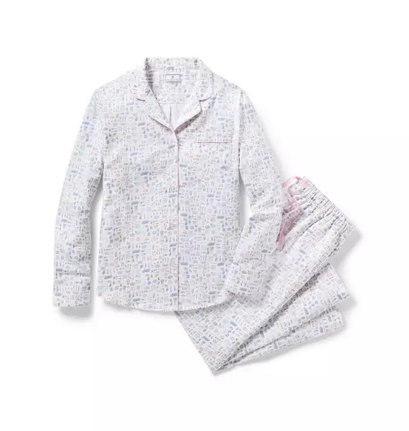 Women's Twill Pajama Set in Baking Spirits Bright