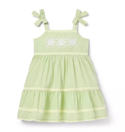 Embroidered Floral Bow Dress