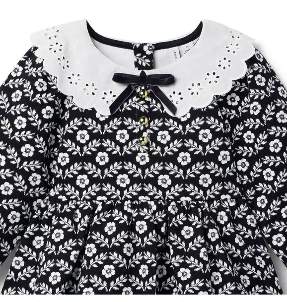 Floral Collared Ponte Dress