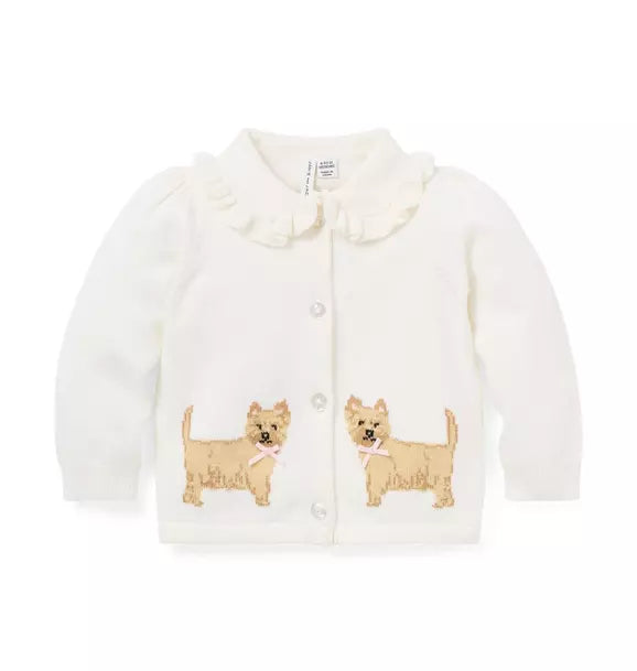 Baby Dog Ruffle Collar Cardigan