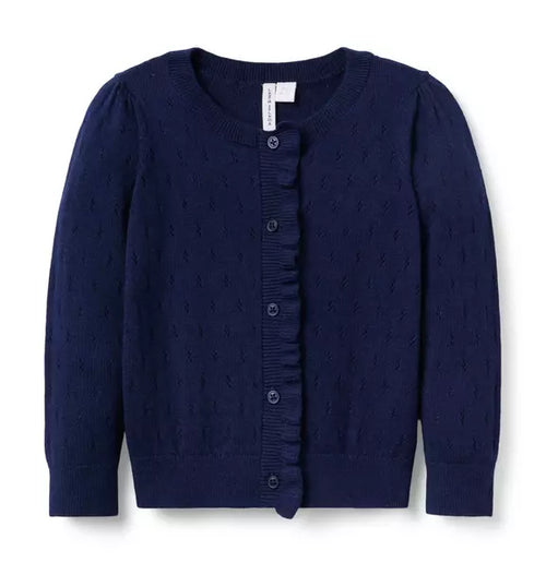 The Pointelle Ruffle Cardigan