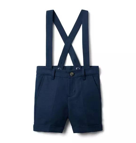 Linen-Cotton Suspender Short
