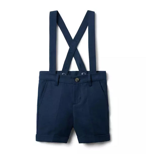 Linen-Cotton Suspender Short