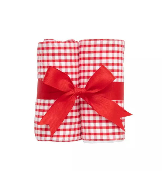 Big Check Set of Two Burp Cloths
