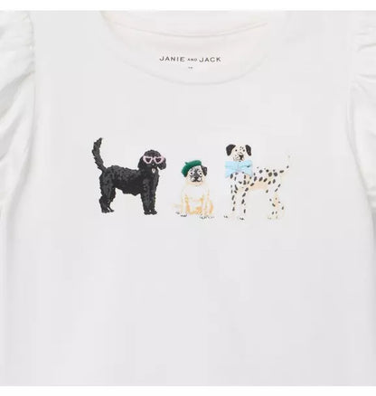 Dog Friends Puff Sleeve Tee
