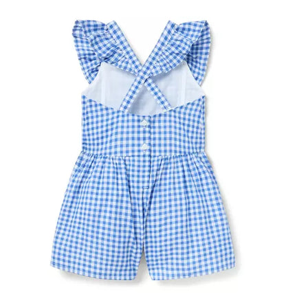 Gingham Ruffle Romper