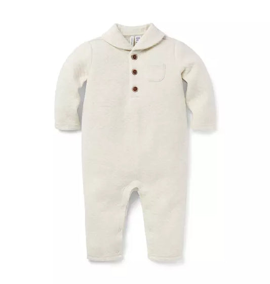 Baby Quilted Shawl Collar One-Piece