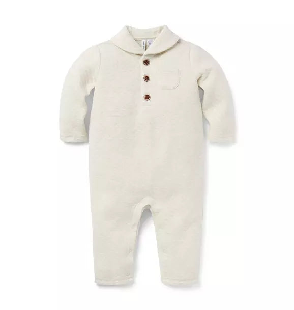 Baby Quilted Shawl Collar One-Piece
