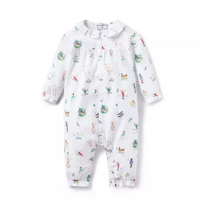 Baby's Twill Madeline Romper in 12 Days of Christmas