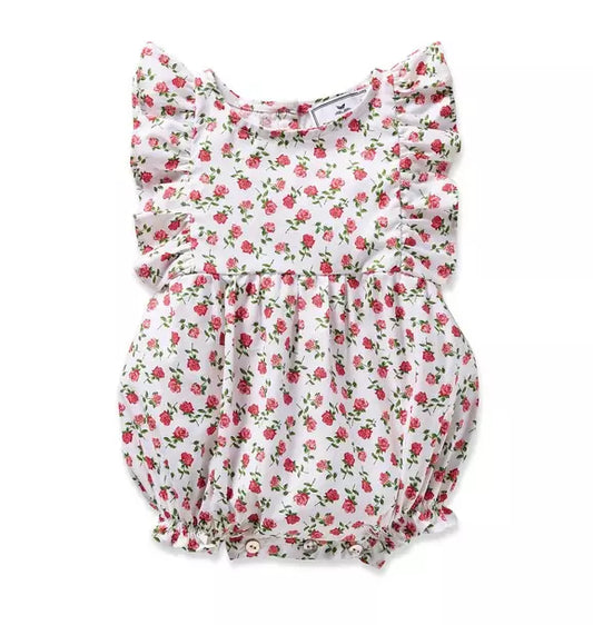 Infants Ruffled Romper in Petite Petals
