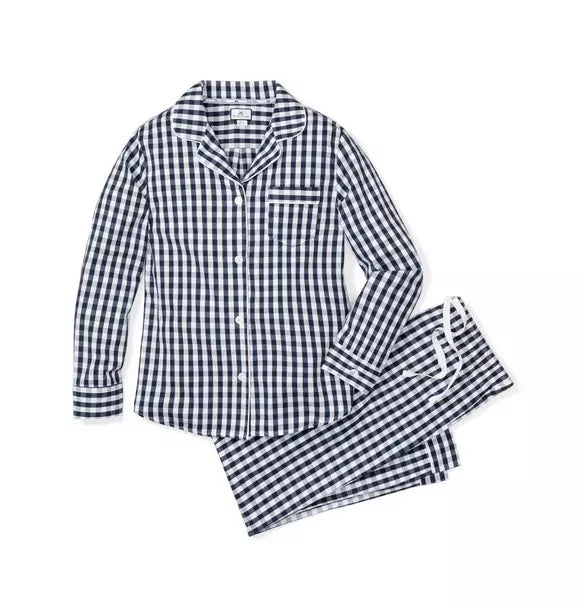 Women's Navy Gingham Twill Pajamas