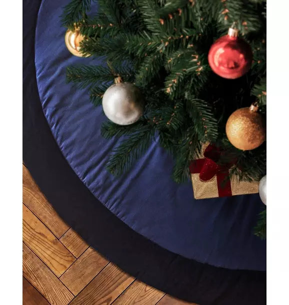 Christmas Tree Skirt in Navy