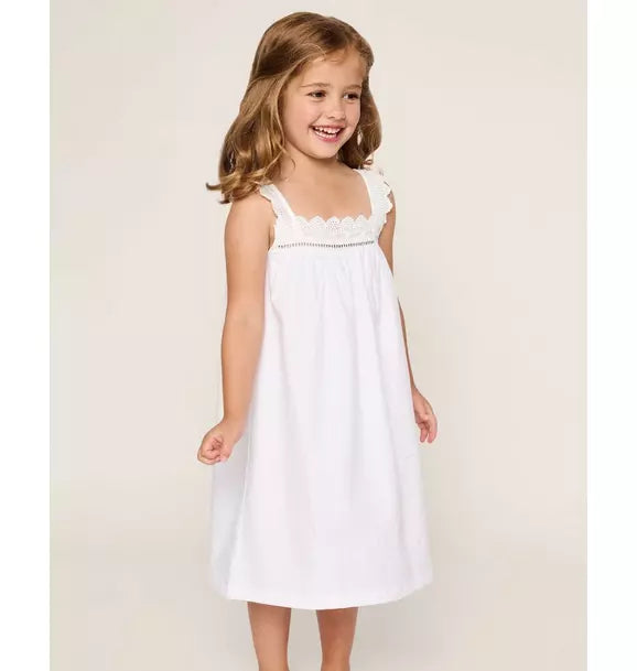 Girl's Twill Esme Nightgown in White
