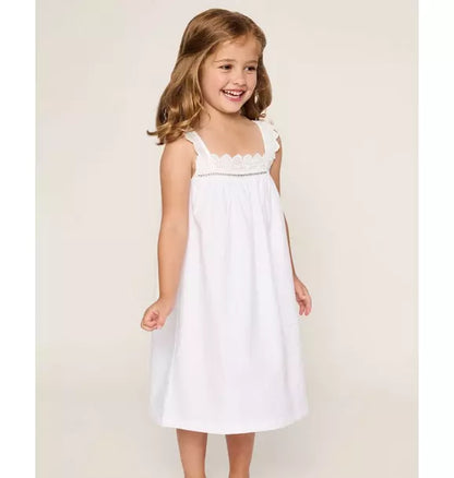 Girl's Twill Esme Nightgown in White
