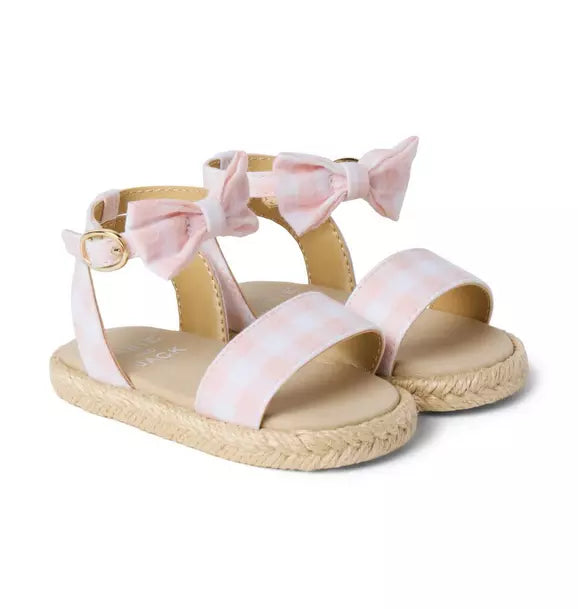 Baby Gingham Bow Espadrille Sandal