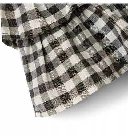 Gingham Shimmer Tiered Skirt