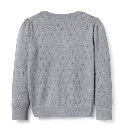 The Pointelle Ruffle Cardigan