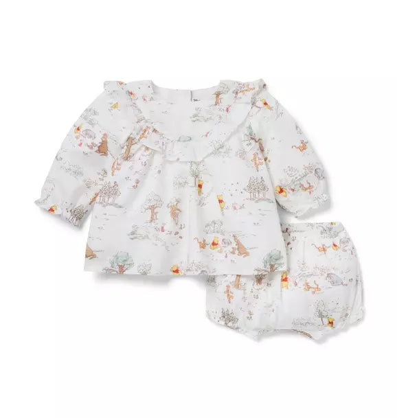 Disney Winnie The Pooh Toile Ruffle Matching Set
