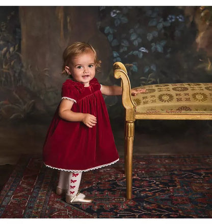 The Holiday Velvet Baby Dress