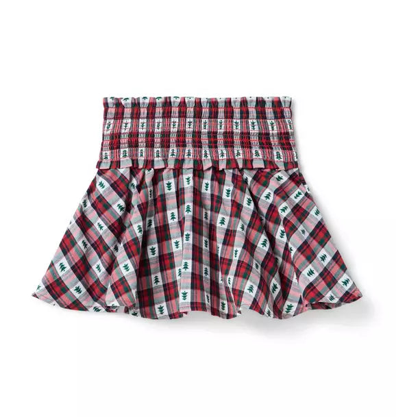 Holiday Tartan Smocked Skirt