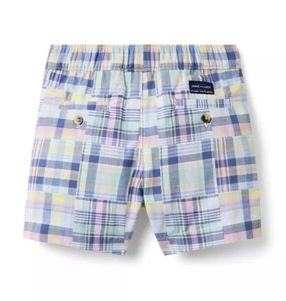 Plaid Patchwork Pull-On Short
