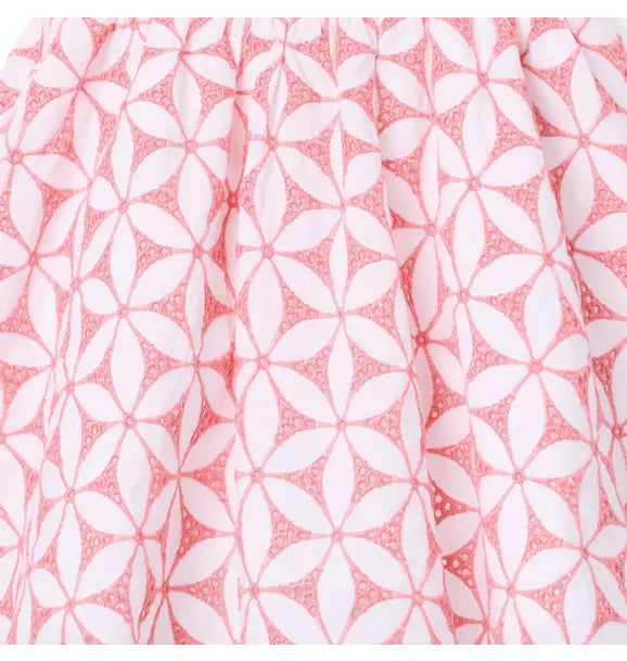 Floral Eyelet Flutter Sleeve Dress