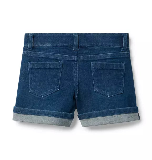 Denim Cuffed Short In Medium Wash