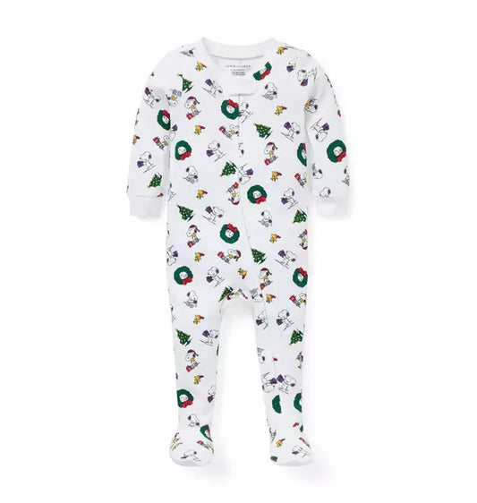 Baby Good Night Footed Pajama In Peanuts Holiday