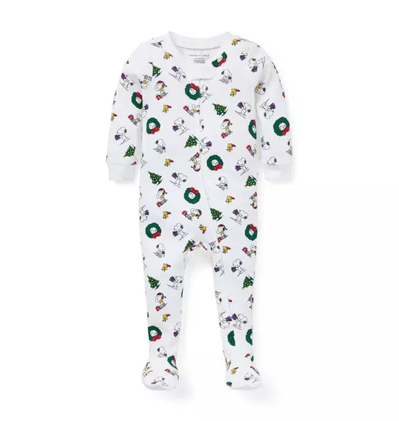 Baby Good Night Footed Pajama In Peanuts Holiday
