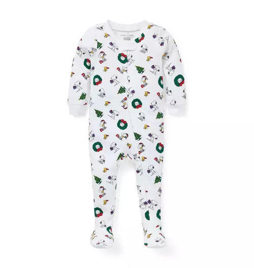 Baby Good Night Footed Pajama In Peanuts Holiday