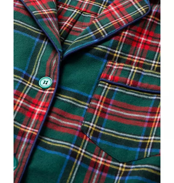 Women's Brushed Twill Pajama Set in Kensington Tartan