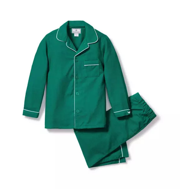 Children's Pajama Set in Green Flannel