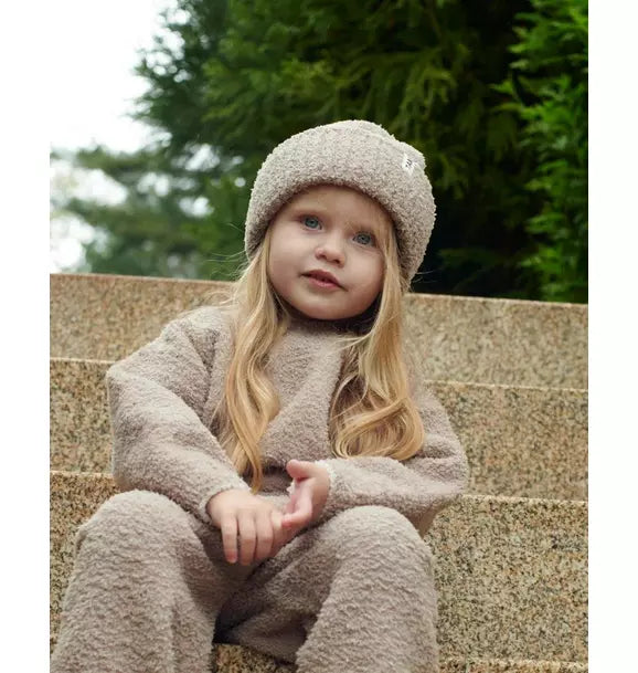 Ribbed Beanie Fuzzy - Taupe