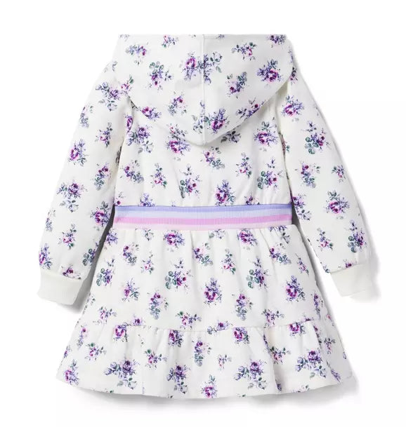 Floral Hooded Fleece Dress