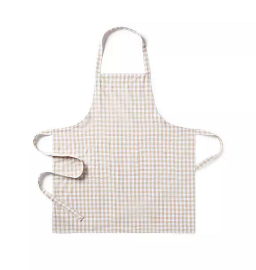 Adult's Twill Apron in Camel Gingham