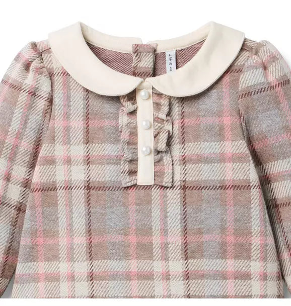 Plaid Jacquard Dropwaist Dress