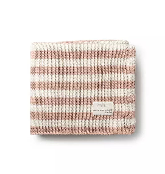 Iconic Stripe Knit Baby Blanket Blush