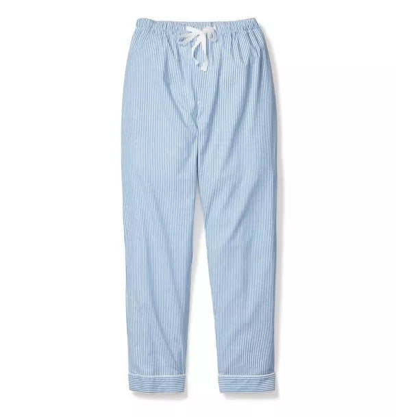 Men's Twill Pajama Pants in French Blue Seersucker