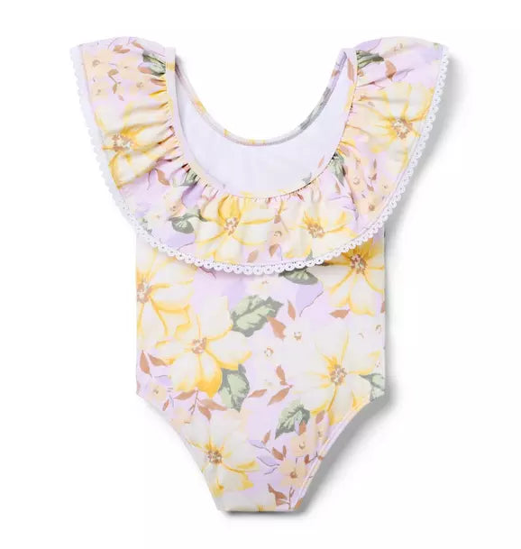 Recycled Floral Ruffle Swimsuit