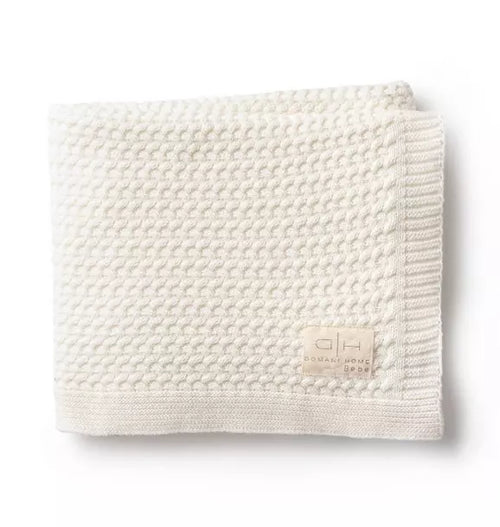 Herringbone Cream Baby Blanket