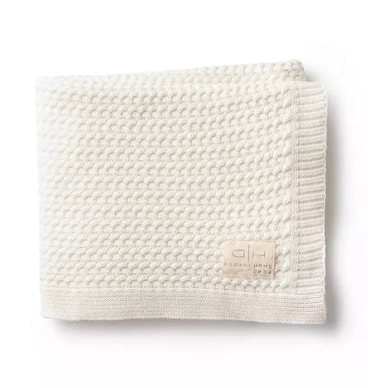 Herringbone Cream Baby Blanket